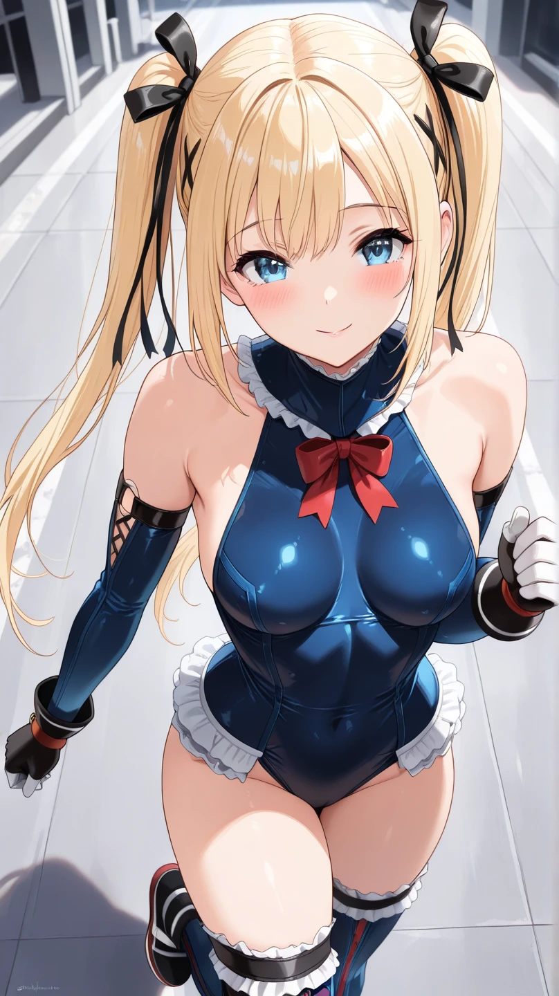 masterpiece、hiquality、1girl in、独奏、Marie Rose、cowboy shot、embarassed expression、casino、((bunnygirl))、((Leotard))、((pantyhose))、Put one hand on your hip、(White cuffs)、
