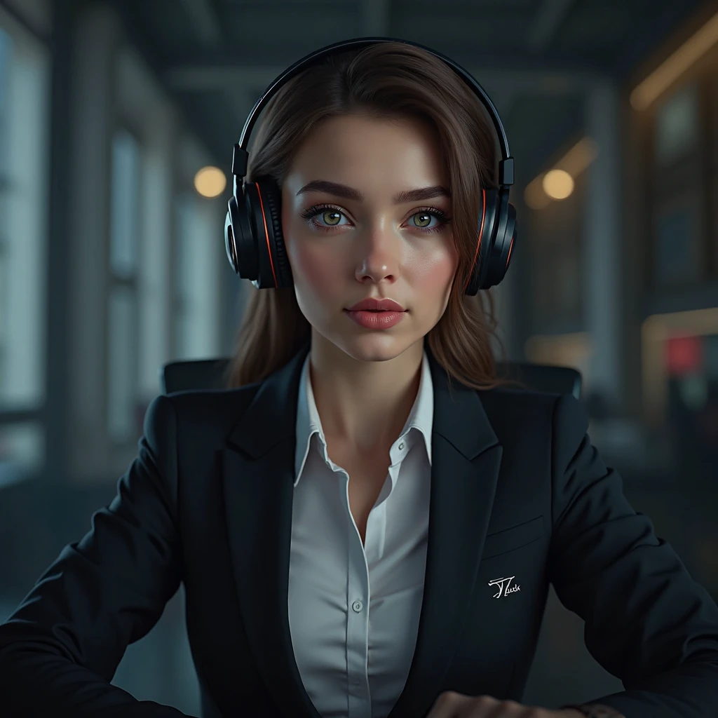 plain clean earthy young female hacker typing on a computer keyboard, matrixpunk cybercostume, sitting in a chair, (hyperrealism:1.2), (8K UHD:1.2), (photorealistic:1.2), shot with Canon EOS 5D Mark IV, detailed face, detailed hair, rear side shot
