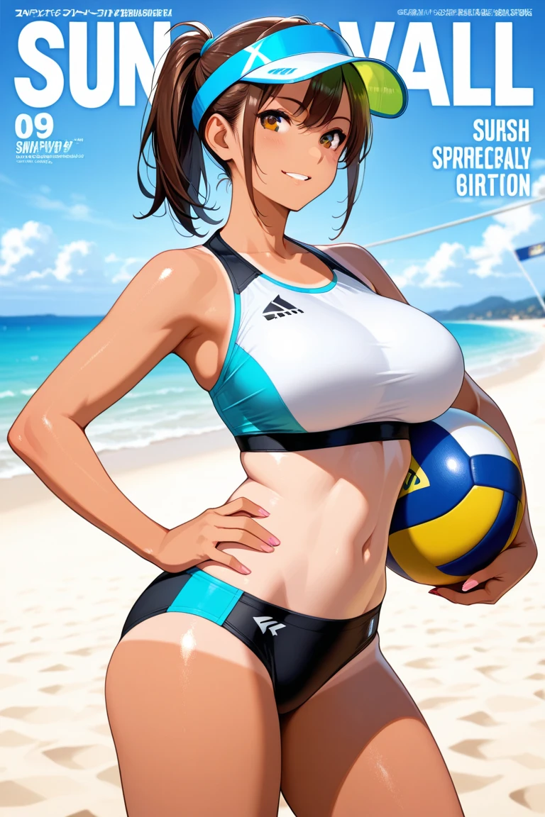 inside beach court, (Two Women),(Two beach volleyball players standing side by side:1.5),(Same beach volleyball team:1.5),(Pink beach volleyball high leg bikini:1.3),(Wearing the same thing:1.5),tight:1.5, (Long Hair:1.3), hair slicked back:1.5,rest(whole body:1.5),(Beautiful Eyes),(Pretty face),(Very detailedな顔:1.5),(Very detailedな女性の手:1.5),(Sunburn:1.3),(puffy nipple),(Muscular:1.1),(Thick thighs:1.5),(Clear blue sky in the background:1.2),(((Blurred Background:1.5))),(Soft lighting:1.5),(Depth of written border:1.5),rest(((masterpiece:1.5),(Highest quality:1.5),(Very detailed:1.5),(High resolution:1.5),(practical:1.5),(practical:1.5))),4K, victory smile,blush:1.1,