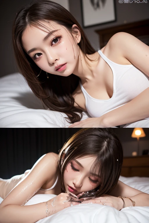 Young man and woman having sex、Naked Beautiful Women、Place two images one above the other