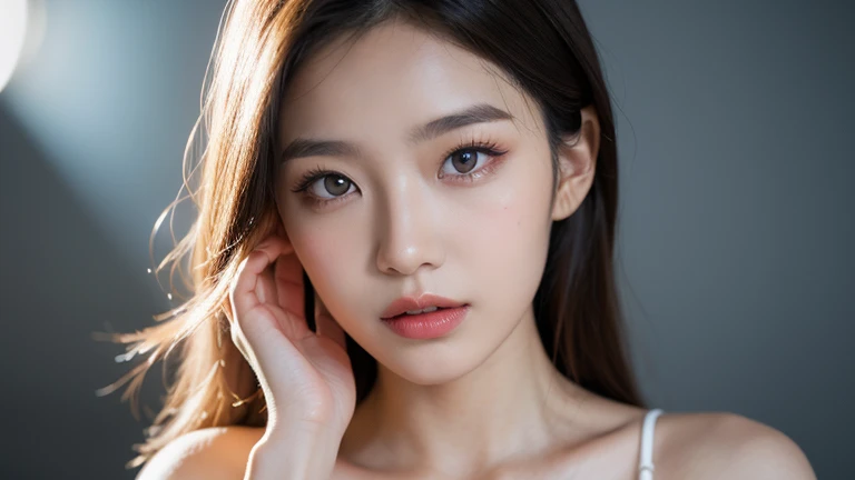((Highest quality)),((8K)),(Genuine)、(detailed)、(Beach)、(Bust up shot)、(Big Breasts)、Golden ratio of face to shoulder width、繊細でdetailedな鮮やかな美しい色の衣裳:1.4、Micro Bikini、Shiny Hair、Curvy Bob Cut、Glowing Skin、Japanese、beauty、Looking into the camera、Duck mouth、cute、Hehehe:1.2、Shot with a film camera、RAW shooting、#24、Genuine、フォトGenuine:1.4、Photon Mapping、Physically Based Rendering、Perfect Anatomy、detailedなデコルテ、detailedな目、detailedな二重、detailedな咬筋、detailedな鎖骨、Perfect Fingers、Finger Description、(品質 8K)、((White skin))、Avoid mascara、Hair with movement、detailedな毛穴、Natural light、detailedな描写、Blushing、Fine pores、Perfect cleavage、masterpiece、Blushing、Hair with movement、detailedな腹筋、Sparkling、Cowboy Pose、sexy、detailedな脇の下、(Big Breasts)、face closeup 、(Upper Body)、detailedな目元、