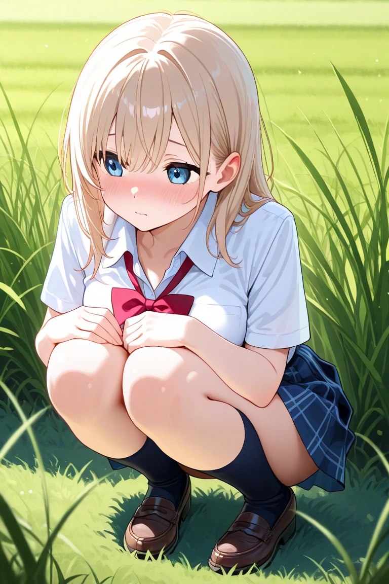 (Masterpiece. The best quality. 8K. Sharp focus. Depth of field, The best shadows. Perfect lighting. HDR. Realistic skin texture. Ultra-detailed background. Detailing). Jean. Genshin Impact. Diarrhea. Squatting in the park. Squatting in the bushes. Pants down to the knees. Panties down to the knees. Liquid poop. Fashionable stream of diarrhea comes out of the butt. Liquid feces student on the thighs. Full length. Full body.