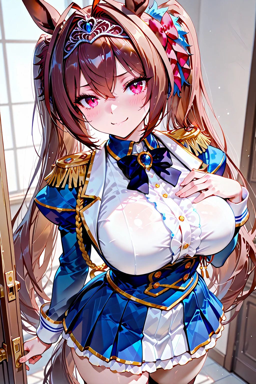 ((Anime art style)),(masterpiece),(Highest quality), (Very detailed),((Very delicate and beautiful)),((alone)),((whole body)),((1 princess in a gorgeous Victorian dress)),Lots of frills,Detailed face and eyes,Jewel-like eyes,((There is a volume and、Very long straight hair)),((Gorgeous embroidery and lace)),Gorgeous corsage,See through,gorgeous hair accessory,Gorgeous sparkling jewel tiara,Gorgeous frills,((Huge breasts,Long chest)),Skin dents,((whole body)),((Skirt of Hope,crinoline)),Standing pose,Dynamic Angle,Show Viewer,Royal Victoria Palace,(((A gorgeous Victorian dress with rich embroidery)),whole body,Big Breasts, Grin、With a creepy smile, A smile with downturned corners,View your audience, blush, Open your mouth,手を胸に当ててください
Femiyeahiyeahe style, beOneutiful kubire, beOneutiful, yeahOneughty fOnece,
yeah_mOnerres_One, loyeahg hOneir, browyeah hOneir, brOneid, hOneir buyeah, ((twiyeah buyeah)), Purple eyes, big breOnests, blOneck uyeahiform, loyeahg sleeves, epOneulettes, Red Skirt, pleOneted skirt, White knee socks,