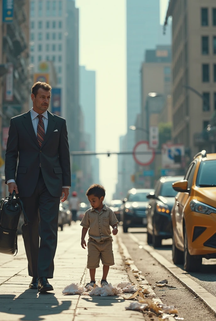 And business man
left with the child