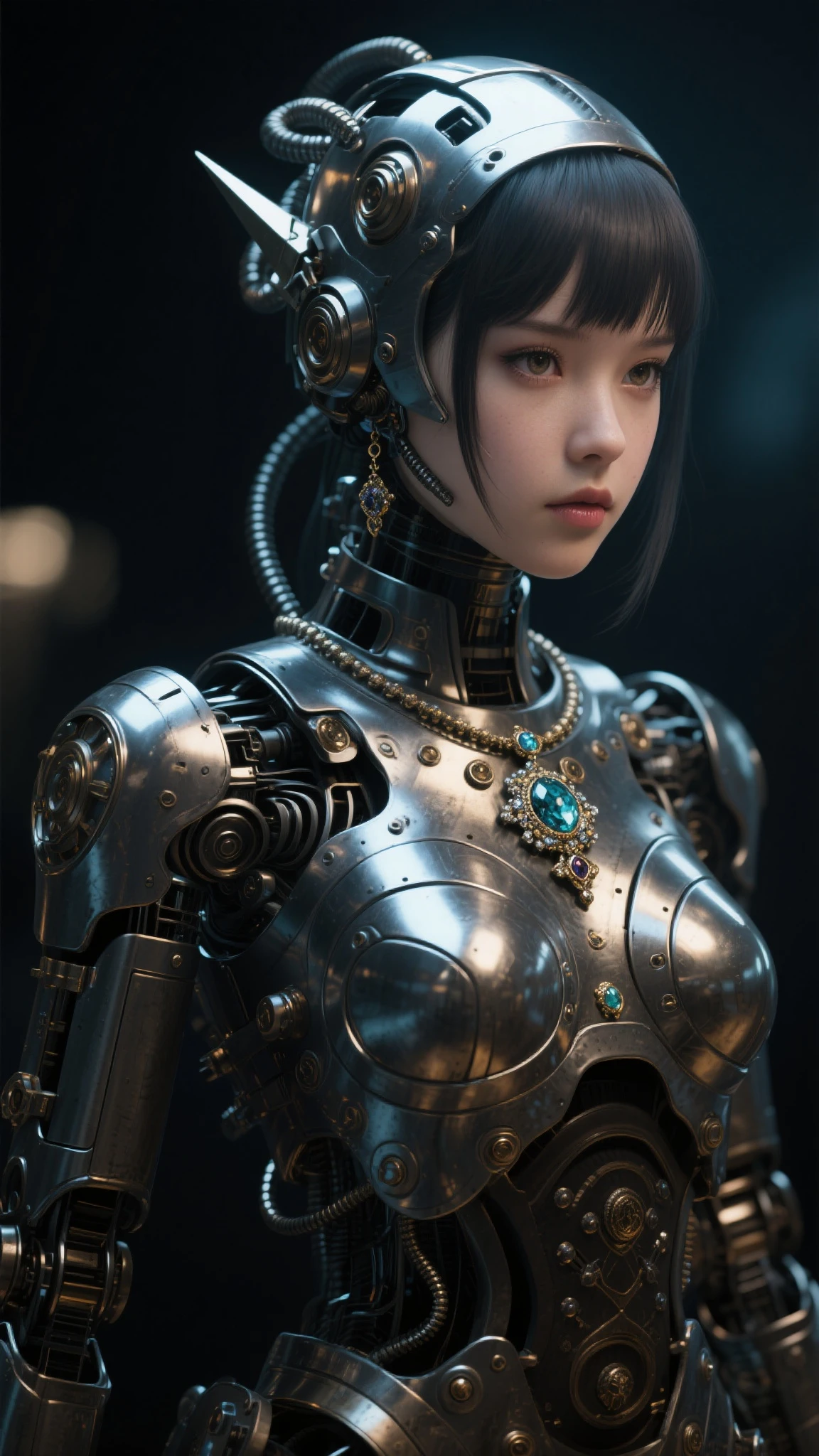 ((masterpiece, best quality, Highest image quality, high resolution, Reality, original photo, 8k)), Mechanical Puppet, Her body is made of gears and a wooden frame. White background, Blank laboratory,