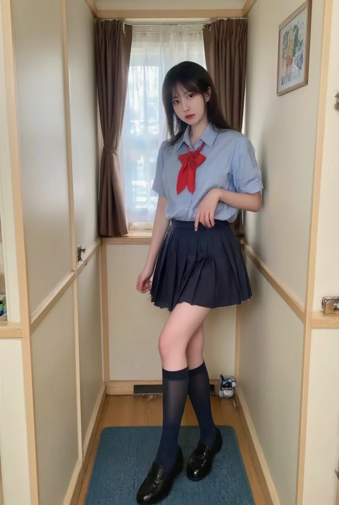 M-shaped legs、Bedroom、Perfect Makeup、Elementary school girl、Curly Hair、
