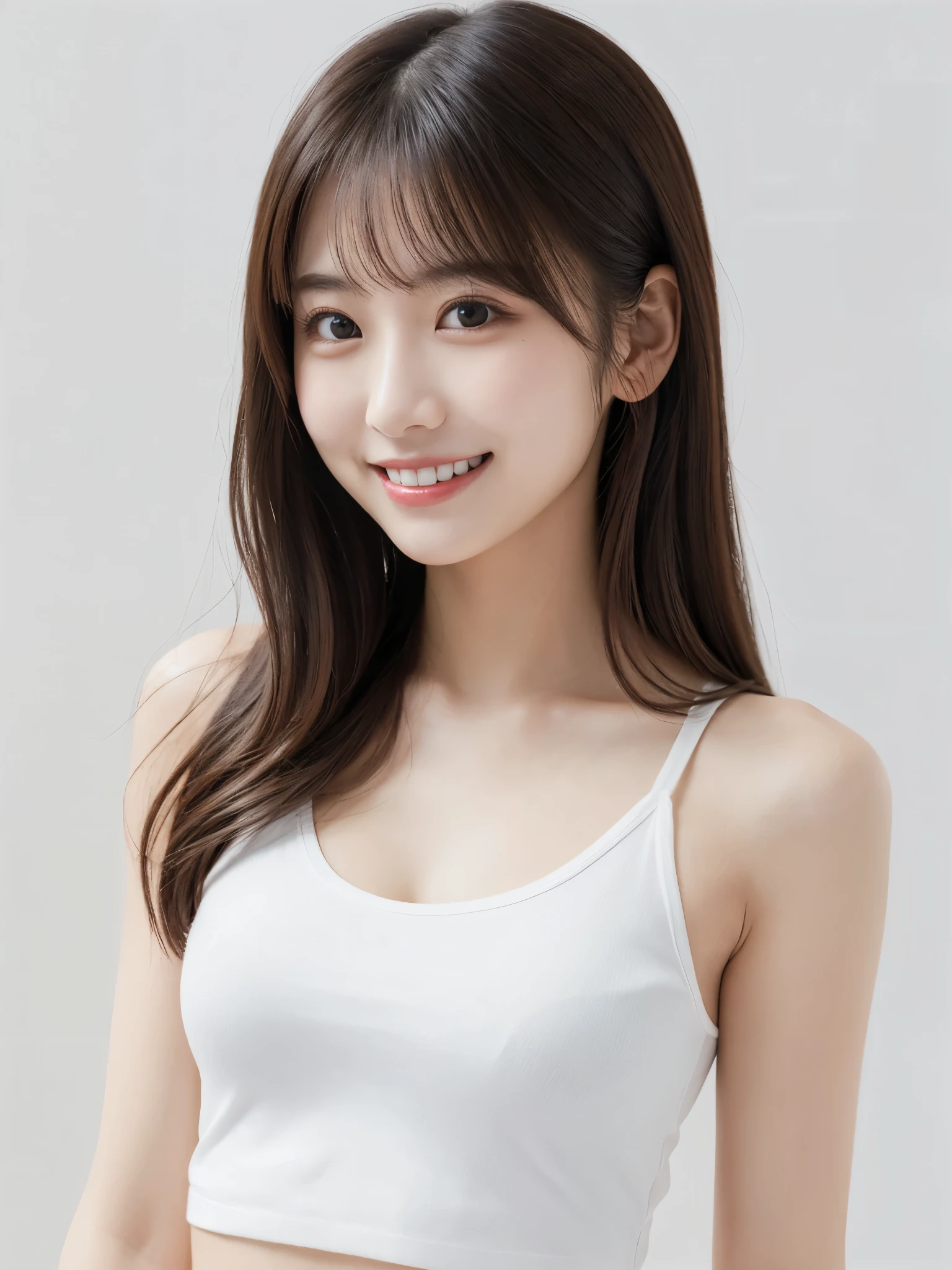 1 Real photos of cute Korean stars, Short Ponytail, White skin, light makeup, Chest size 32 inches, Wearing a short-sleeved T-shirt, Apply cream to your arms,Beauty,Bright interior, Upper body portrait,