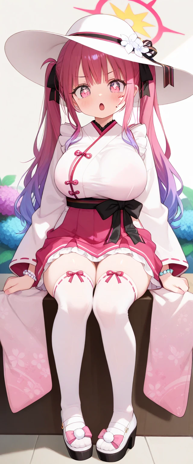 (masterpiece, Highest quality:1.2), alone, One girl, 幼いchildのゴールドシップ, pillbox hat,Wedding dress、Knee-high socks、Horse tail,、grassland、Nature、blush、(Huge breasts:1.4)、Transparent clothes、Clothes are see-through、、Kindergarteners、、6 years old、、の小さな体、From below、Clothes get wet、Nipples are visible、Close your eyes and laugh、smile、Squat with your legs apart、Flashy underwear、is see-through、Big Ass、Skirt lift、Dripping a lot of thick white love juice