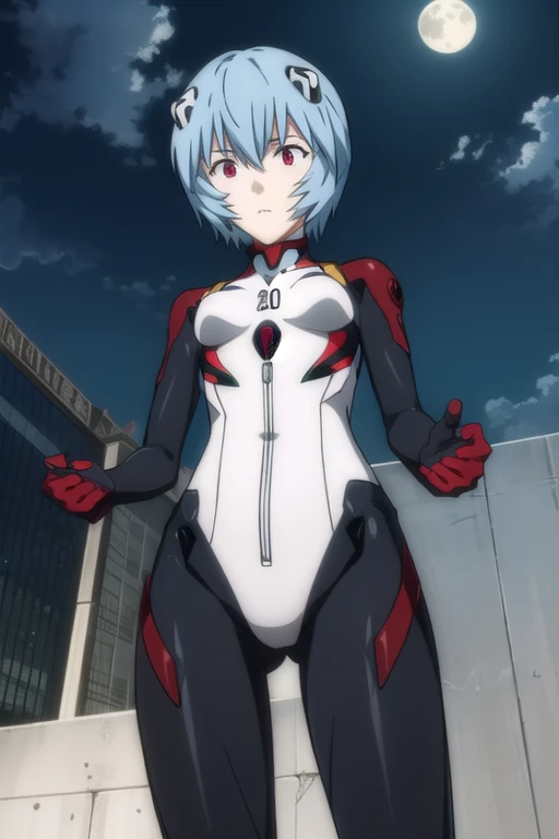 best quality,masterpiece,looking at viewer,absurdres,1girl,score_9,score_8_up,score_7_up,source_anime BREAK <lora:030-çå¾·è±åä¸-çº³æ¥XLV1:0.8>,naharu,short hair,grey hair,brown eyes,cyberpunk city,arms_behind_back,rainy night in a cyberpunk city with glowing neon lights,power armor,gloves,wet,,