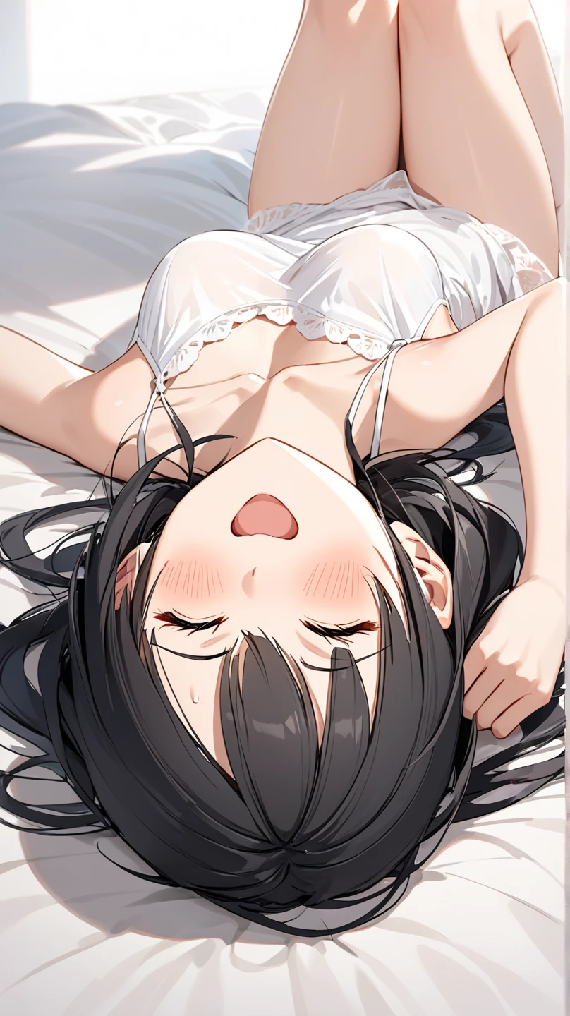
Long black haired girl、２０age、clear、White luxurious lace long slip、In underwear、A middle-aged man forcefully hugs and kisses her、Cowgirl、Private room、Shyness、Crying face、resistance、fear