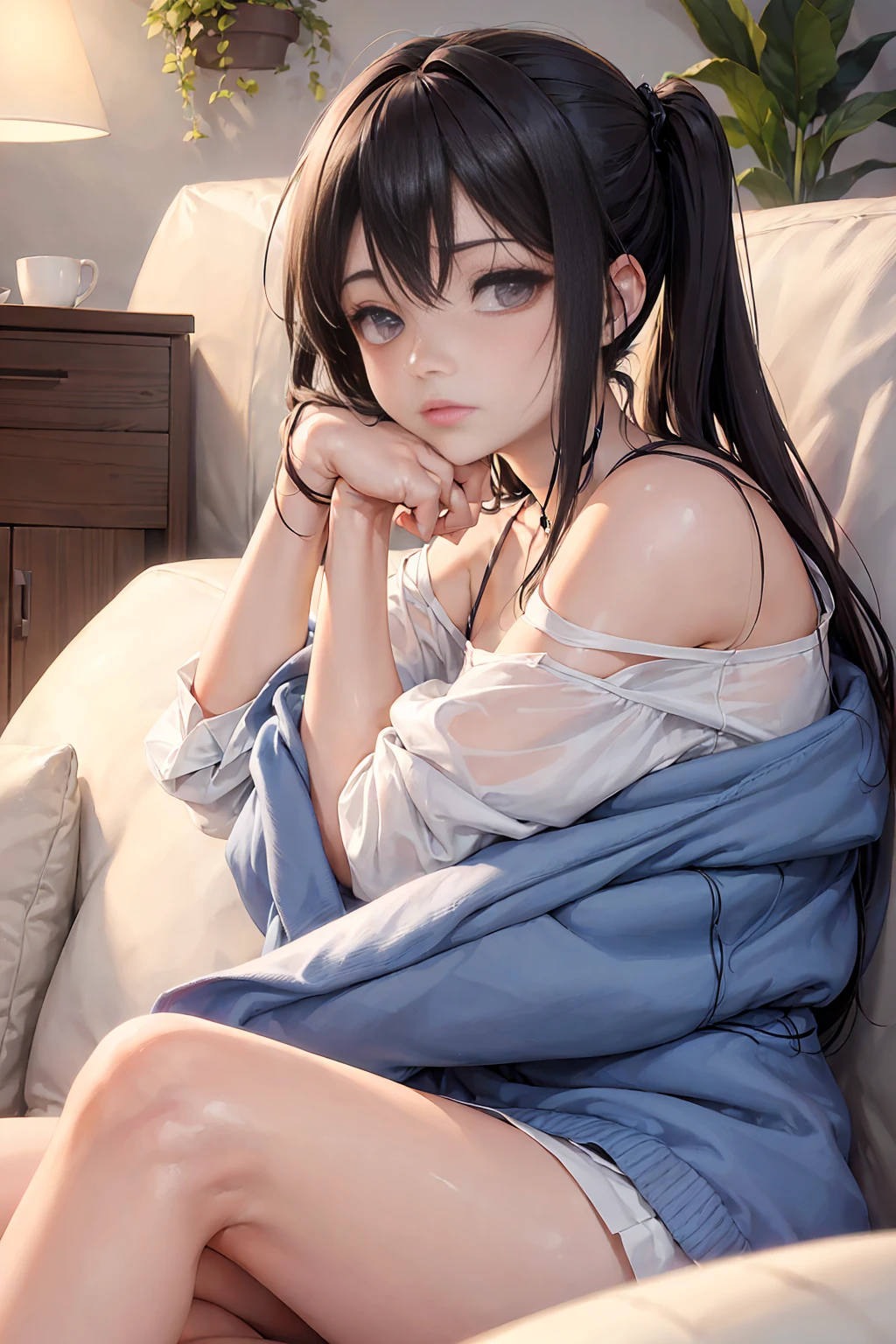 masterpiece, best quality, cute, young, innocent, beautiful, shy, embarrassed, cat girl, perverted