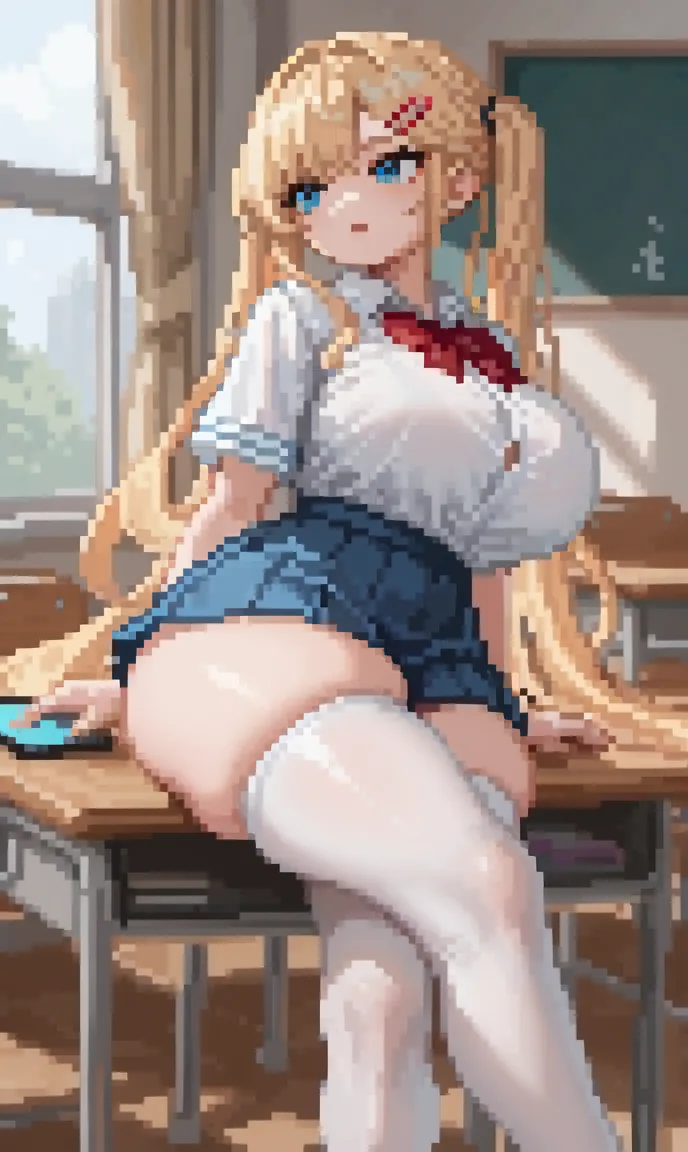 masterpiece, (little girl:1.5), (6 years old:1.5), (oppai loli:1.5), smile, (completely nude:1.3), (disproportionate huge breasts:1.2), slender, standing, classroom.