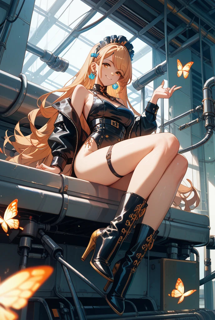 Latex tights, bare breasts, bare thighs, big breasts, full female body, barefoot --auto --s2
