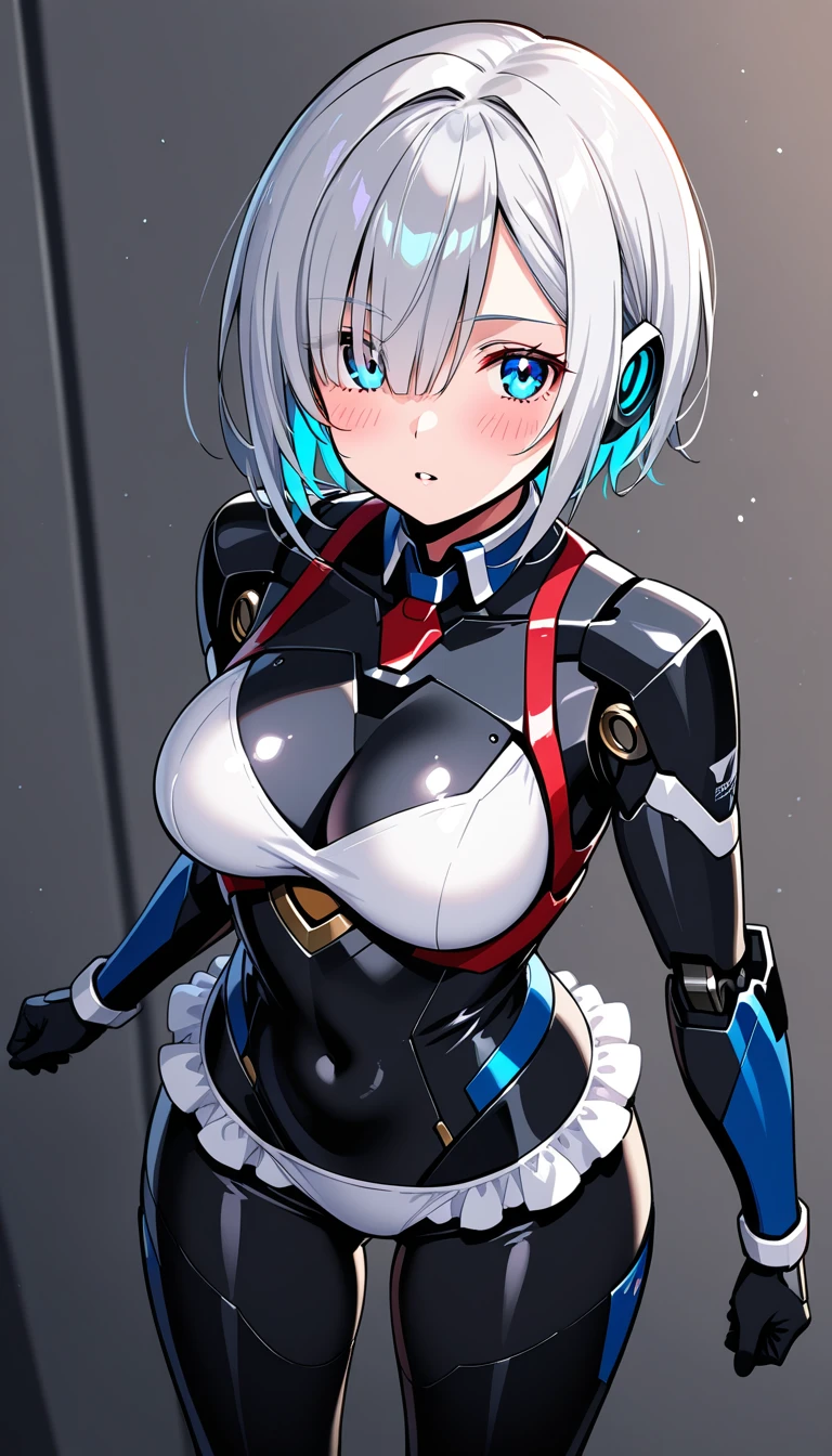 (((1 female:1.8)))、(((full body description)))、(((Standing depiction)))、(((9th class)))、Beautiful woman in moe pose in futuristic white shiny heavy armored robot suit、perfect android girl, gynoid cyborg body, perfect anime cyborg woman, beautiful female android!, female robot, fully robotized!! girl, Cute cyborg girl, cyber suit, メカサイバーアーマーを着たgirl, cyber suit, beutiful white girl cyborg, beautiful female android, Beautiful girl cyborg、Cute robot woman with white silver short bob hair、Gravure Model Android Beautiful Girl、(明るいsmile:1.3)、(((Headphones with long sensor antennas in both ears)))、(robot girl)、(((美しいgirlアンドロイド)))、(((重装甲メイド服を着たgirl)))、(((White heavy armored robot girl in maid clothes)))、(((White heavy armored robot beautiful girl in miniskirt and maid clothes)))、(((Beautiful girl in white heavy armored maid robot)))、(((Cyborg Maid Beautiful Girl)))、(((Robot beautiful girl wearing white shiny heavy armored maid clothes)))、(((waitress))),(smile:1.6)、(((open your mouth)))、Proper body proportions,table top,Ultra high quality output image,High resolution,intricate details,very delicate and beautiful hair,(Photoreal:1.3)realistic pictures,dream-like,professional lighting,realistic shadow,focus only,well-groomed face,Big eyes,beautiful hands,beautiful fingers,Detailed functions of fingers,Detailed features of the garment,Detailed characteristics of hair,detailed facial features,