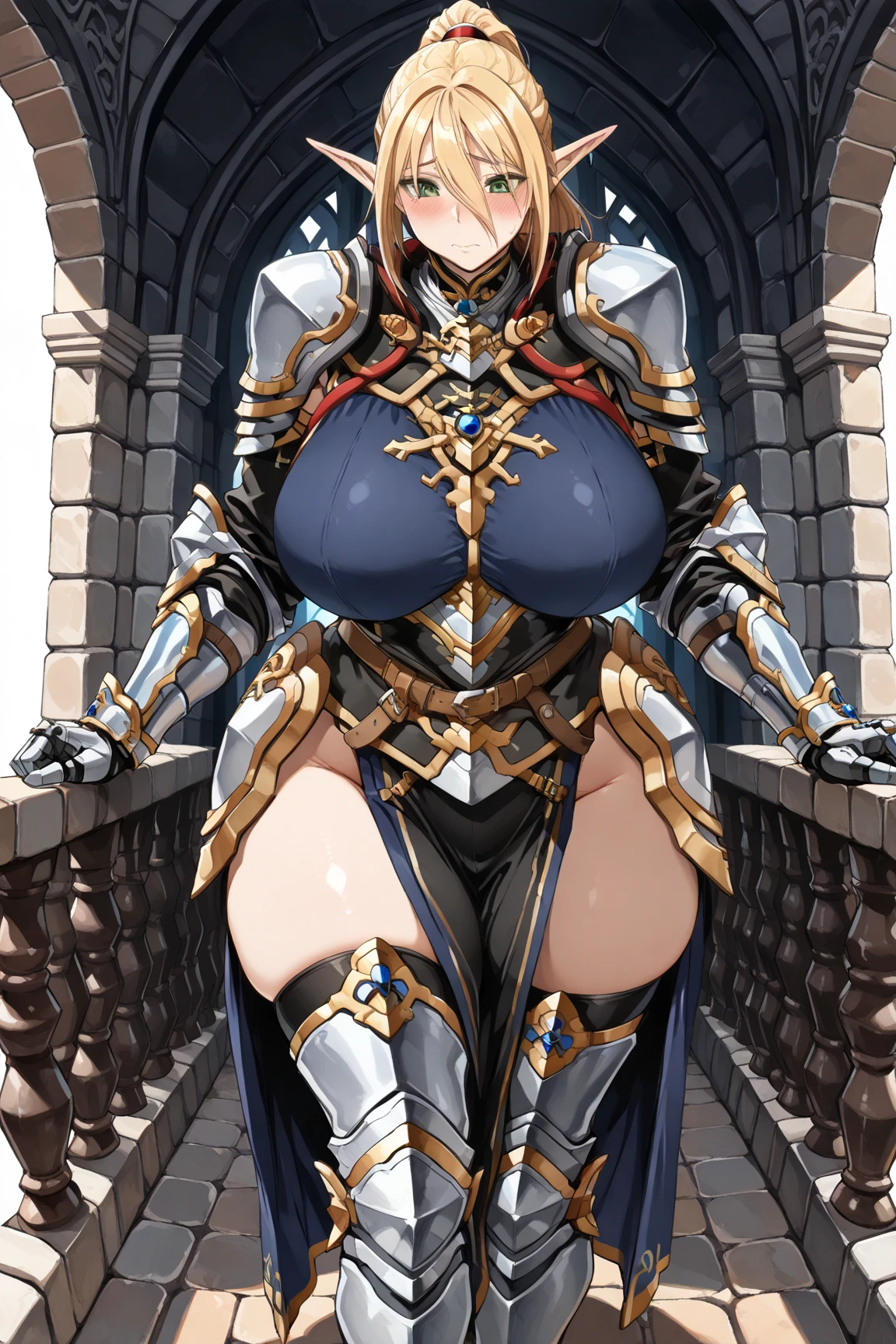 {{masterpiece}}, {{best quality}}, {an extremely delicate and beautiful}, {{an extremely delicate and beautiful girl}}, mature female, beautiful detailed eyes, delicate face, 1girl, claudialevantinekuroinu, large breasts, knight armor, bursting breasts, {{{giant breasts}}}, large sword, sexy, metal bikini, milf, mature, serious