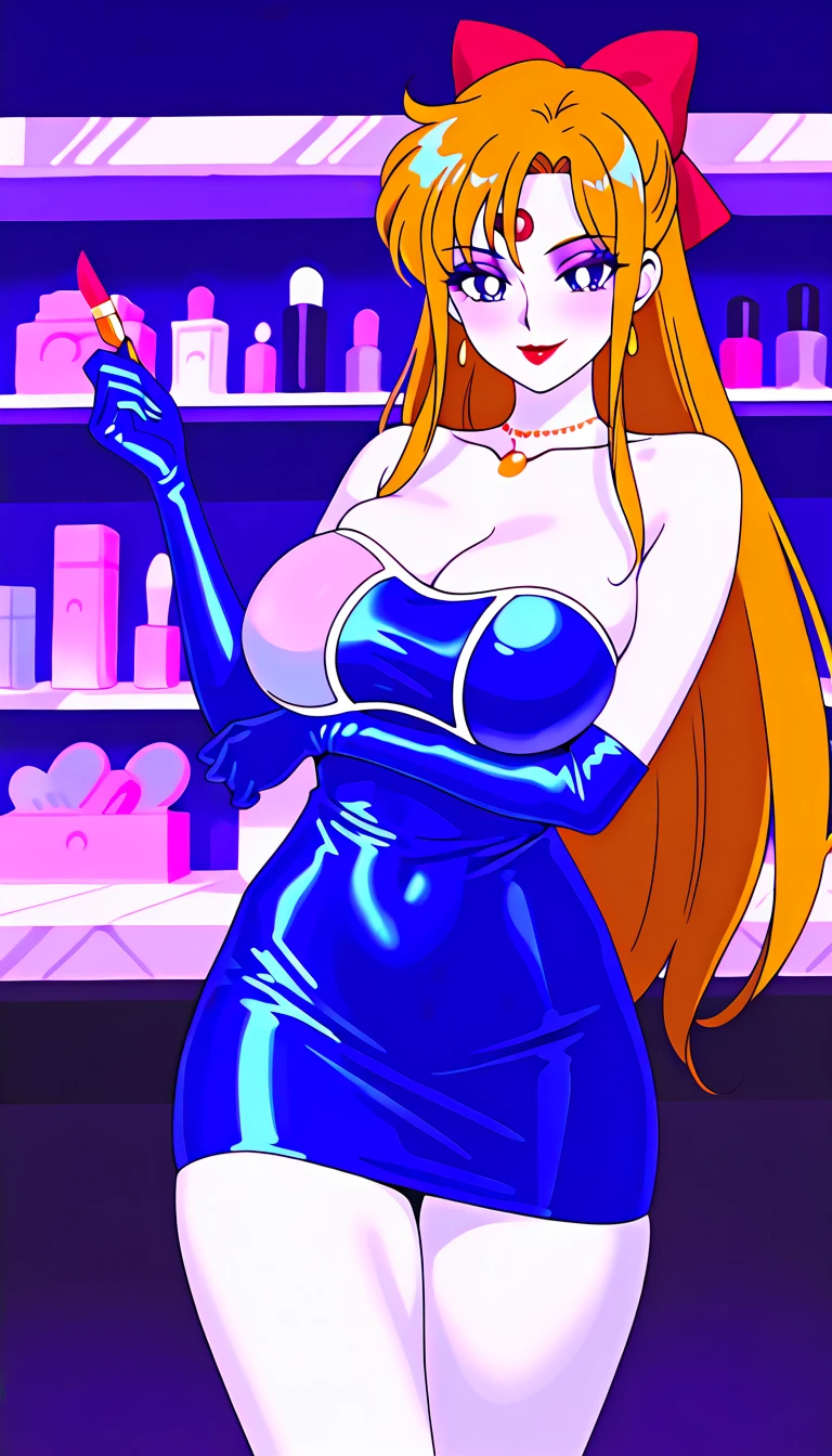 (masterpiece:1.2, best quality),holographic clothing,(((holographic elegant long maxi dress ))) with ((metallic material flowers )), orange neon long flowing hair, orange golden eyes, big crystals, (intricate details, depth of field, intense focus), (1girl, solo), perfect face, (big breasts:1.4), wide hips, glossy lipstick shiny, moe artstyle, wallpaper 8 k, digital illustration, beautiful, futuristic but elegant and delicate fashion in light holographic colors, many details and lace on it, long holo gloves up to her shoulders, the background is an amazing field with colorful detailing, holographic, holo details, holographic shiny suit, gamma