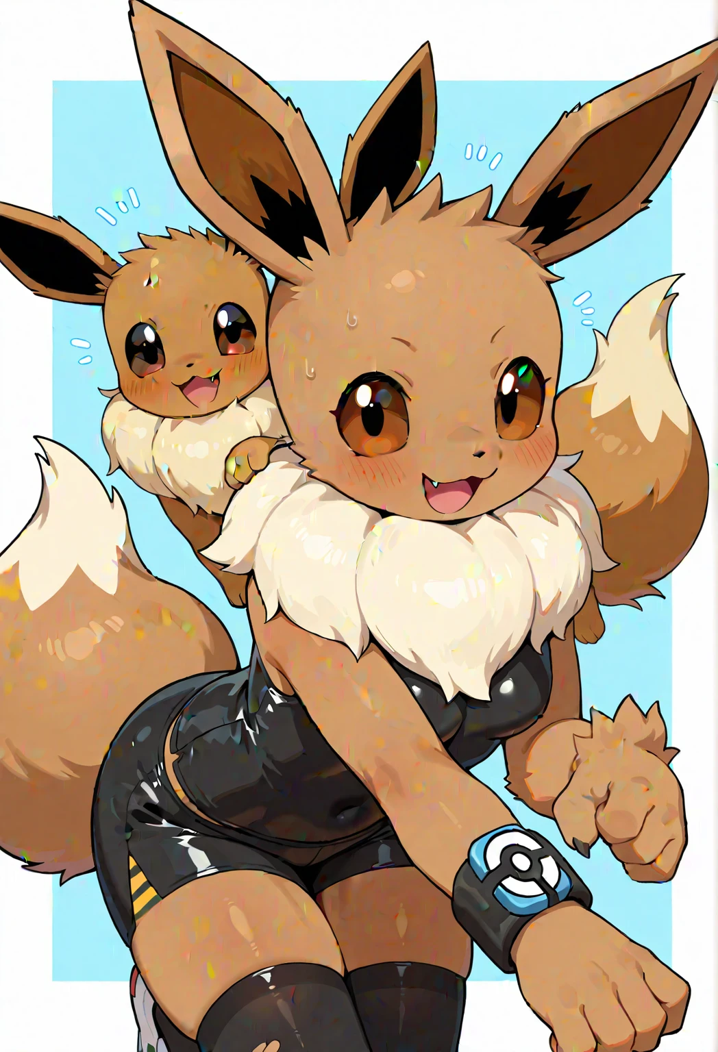 2girls, posing for photo, (sassy), ((anthro Pikachu)), hip tuft, leg tuft, fluffy fu, brown hair, long hair, beautiful eyes, (anthro furry:1.3, snout:1.2, anthro:1.3, furry:1.2, female:1.2, thick tails: 1.2, Pikachu tails), pink bikini, purple bikini, sisters, twins