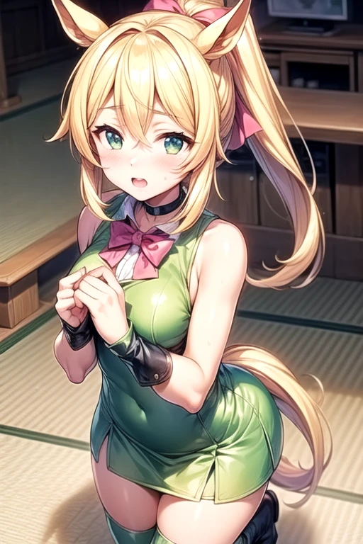 ((masterpiece, best quality)),high resolution,ultra detailed,8k,16k,detailed background, perfect lighting,detailed beautiful eyes,1girl,nsfw,embarrassed,blush,look at viewer,show off nipple,show off breast,show off pussy,clitoris,(steam,sweat,wet:1.2),seductive eyes,(close up face,from above:1.2), (pov:1.4),(front view:1.2),fisheye lens,open mouth,stick tongue out,1boy,1penis,(vaginal,sex:1.3), penis in pussy,(happy smile:1.2),show off pussy,(cum in vagina:1.3),pussy juice,boy on top,face to face,in heat,spoken heart,open arms for viewer,half closed eyes,qingque,blond hair,low twintail,hairclip,green eye,kawaii,over size head,teenage,small breast,class room,school sailor