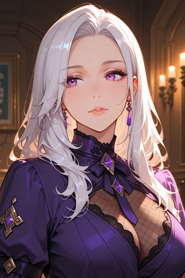(masterpiece, best quality:1.2), 1girl, solo, Sonata, vampire, purple hair