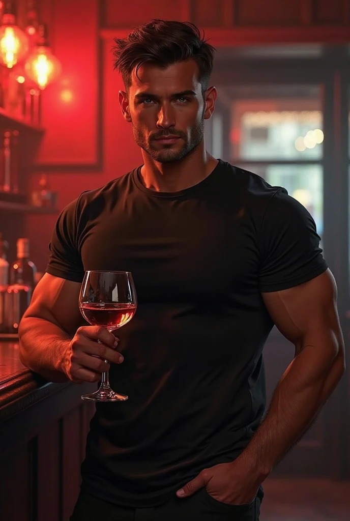 1 boy with perfect body, detailed white skin, with blonde hair, blue eyes athletic attractive body in the hotel with a glass of wine .ultra cinematic camera 