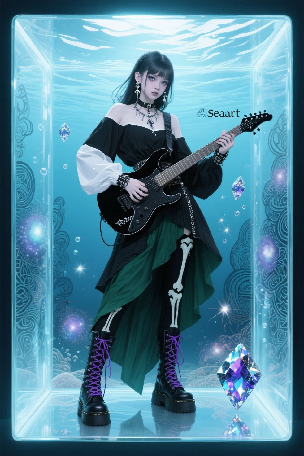 Masterpiece、,best quaity,OFFICIAL ART,8k壁纸,RAWExtremely detailed,illustartion,1个女孩,Blue hair,pretty eyes,少女全身3d图,good-looking eyes,big Eyes,Cutes,happy,crucified,chess,candles,staircase,skeleton,,c4d,Pop Matt Blind Box,,Glowing bubbles,toy,solidbackground,Chibi,Fluorescent transmission,Luminescence, kawaii,dolls,Pop Mart Blind Box,Pixar,complexly detailed,3d渲染,blender,OCrenderer,fol body reference sheet,dribble,high details,8k,studio lighting,li,pee,childi ,