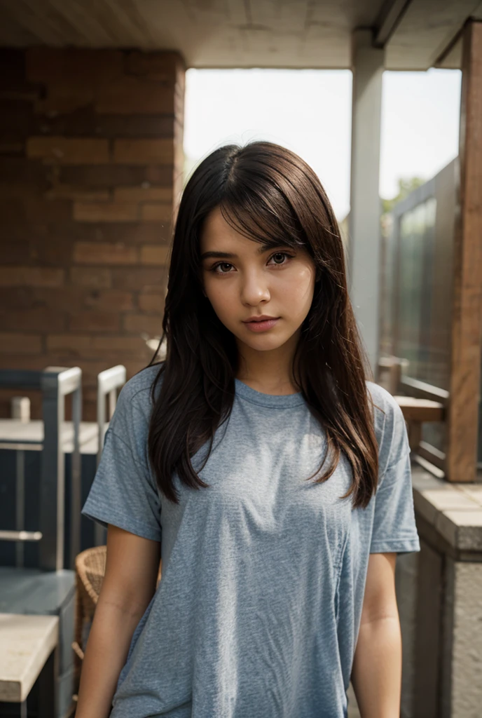 barefoot、(Realistic:1.4)、(hyper Realistic:1.4)、(Realistic:1.3)、(Smooth lighting:1.05)、(映画の照明Improvement of quality:0.9)、32K、One Girl、20-year-old girl、Realistic lighting、Backlight、Facial Light、Ray Tracing、(Bright light:1.2)、(Improvement of quality:1.4)、(Highest Quality Real Texture Skins:1.4)、Detailed、Face drawn in detail、quality eyes、(Bird's-eye view:1.88)、 T-Shirts、(Enhances the body line:1.1)、(Enhances the beauty of skin texture:1.1)