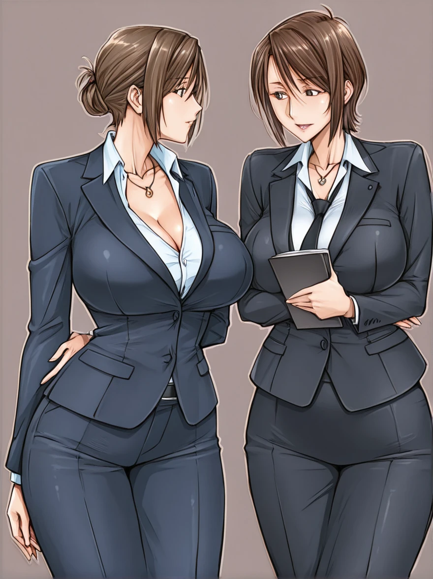 ((masterpiece), ((Highest quality)), (masterpiece,Highest quality,Official Art,Highly detailed CG Unity 8k wallpaper)、((Hourglass body type:1.3、Medium breast、Bewitching beauty))、((Examination room:1.8)), "A female doctor from the near future wears a highly functional uniform。Antifouling、antibacterial、Breathable、温度調節機能を持つ高性能素材で作られたクリーンなホワイトAlsoは淡いブルーのタイトフィットなラボコートを着ています。The lab coat has a slim design、Smart collar、Hidden snap buttons at cuffs、Has multiple storage pockets。下には吸湿速乾性のあるホワイトAlsoは淡いパステルカラーのシャツやブラウスを着ており、Tight fit for ease of movement、(The design emphasizes the cleavage.:1.6)。The pants are tight-fitting straight pants.、Alsoは膝丈のAラインスカートで、Both are made from the same high-performance materials。For footwear, wear comfortable, supportive white or silver flats or sneakers。As an accessory、Lightweight and highly sensitive stethoscopes available in silver and pastel colors、Simple and easy to read name tag design、Waterproof smartwatch、antibacterial仕様の使い捨て手袋があります。Also、It also has pockets for storing small electronic devices and tools.。" 、(having sex, in co-ed showers), erect penis,