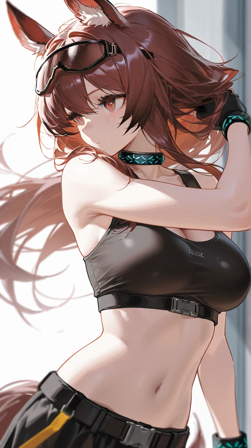 Persona 5 Art Style wlop, Persona 5 Art Style, Persona 5 Style, Kasumi Yoshizawa, Girl in a Swimsuit, Full Length Image, High Image Quality, Ponytail, Small Breasts, Bangs, Smooth Thighs, Patsun, Top Quality, Ultra High Definition, Fine Eyes, Slender Legs, Fine Beautiful Eyes, 8K, White Bikini,