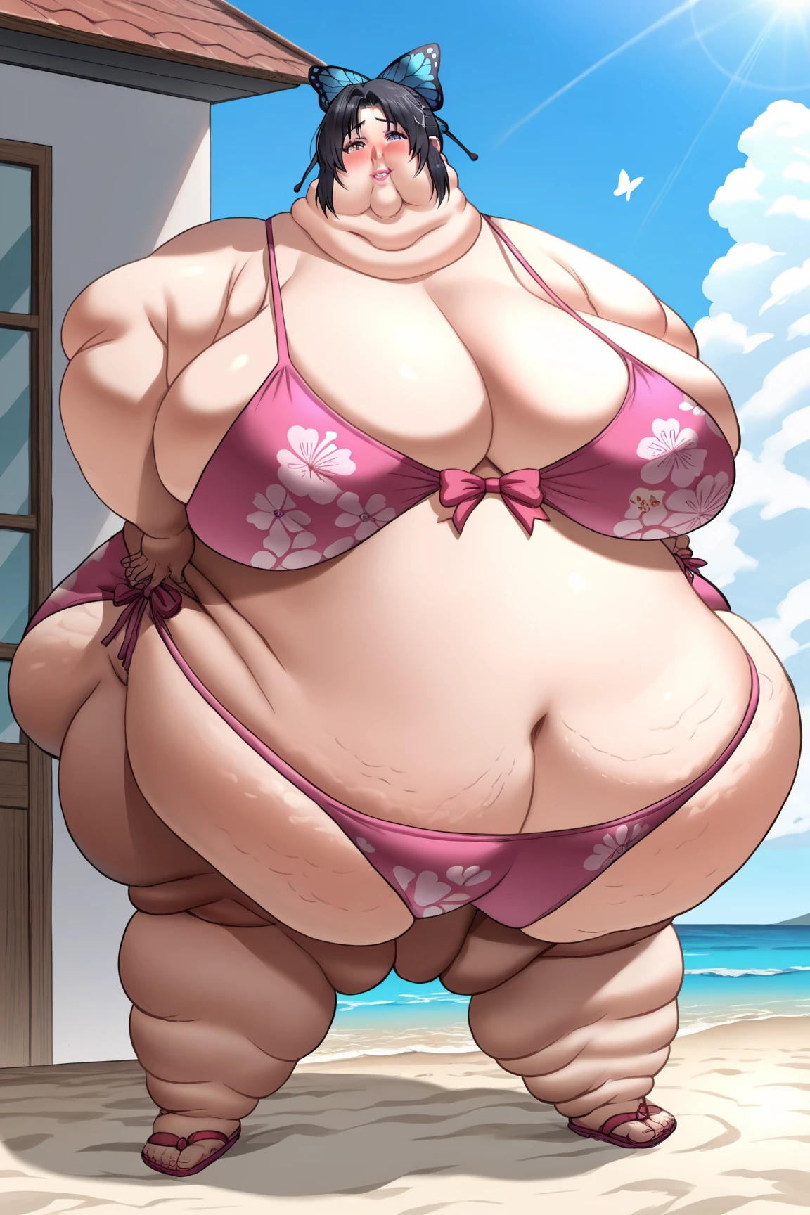 32K,tmasterpiece,Faraway view,((extremely huge breast)),swimming uniform,Bikini,Reflective glossy leather,slightly fat big breasts,Enlarged buttocks,prengant(best qualtiy), detailedbackground,Black girl, terroral, bionicle, succubi,Long horn,coda,water spray,Ass focus,tmasterpiece,Faraway view,,Two pink bumps,slightly fat big breasts,potbelly,Fat super ass,Ultra-transparent fishing nets,see through,Inside T,Unoccluded,Pregnant women with,maternal,Bulging belly