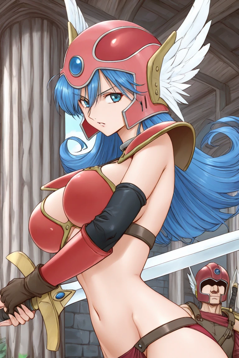 vulgarity island, warrior girls, masked knight villain, kind knight anime poster