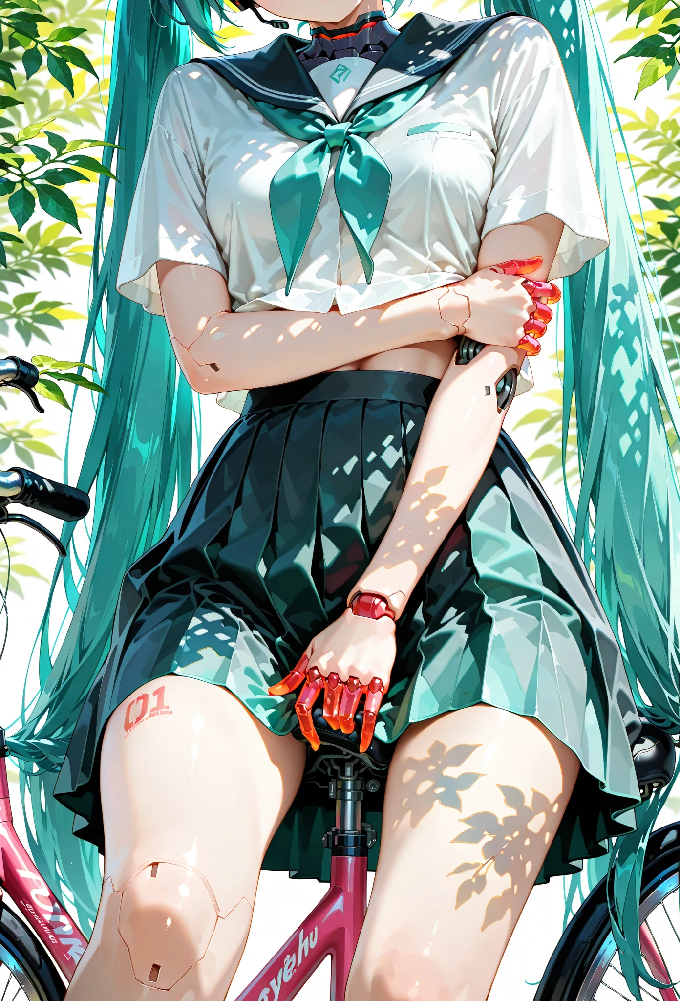 anime girl with a green bottle in her mouth sitting under a tree, nezuko-chan, nezuko, hanayamata, shikamimi, demon slayer rui fanart, shirabii, anime visual of a cute girl, ahegao, kaguya ōtsutsuki, the non-binary deity of spring, the anime girl is crouching