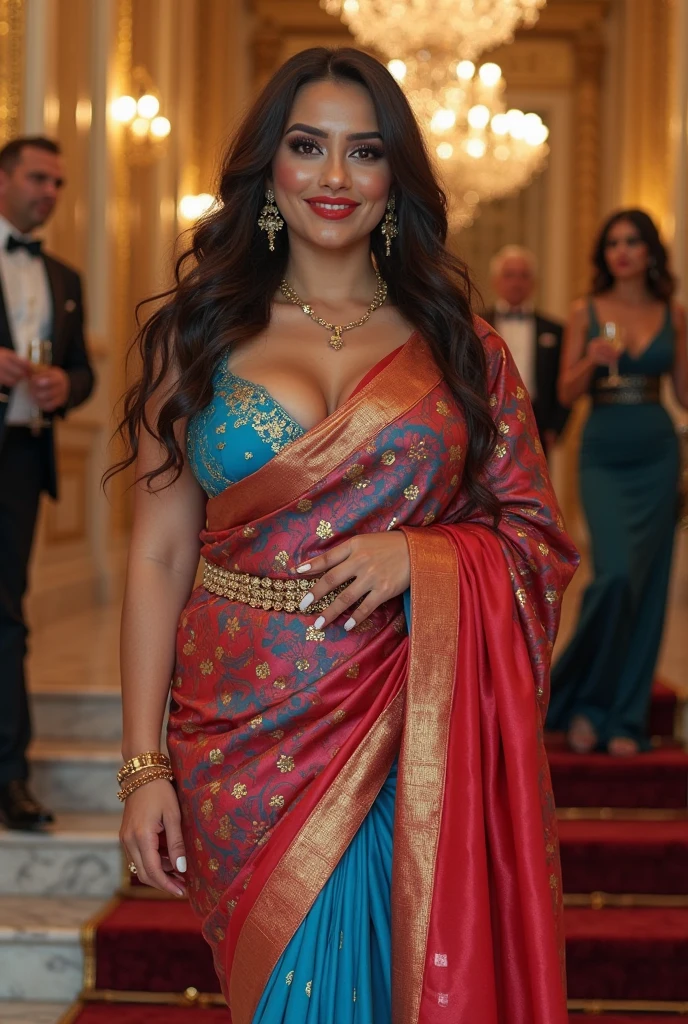 (masterpiece, 8k, highest quality, ultra detailed:1.37), (Nyla), 55 years old, (a sexy indian model: 1.3), (wearing an Indian outfit: 1.4), (black skin tone: 1.3), big tits and ass, candid photography, sweaty, classy look, detailed skin texture, (in an airport with her luggage: 1.2), Photorealistic, mind blowing