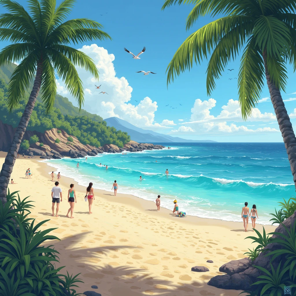 Create a beach image