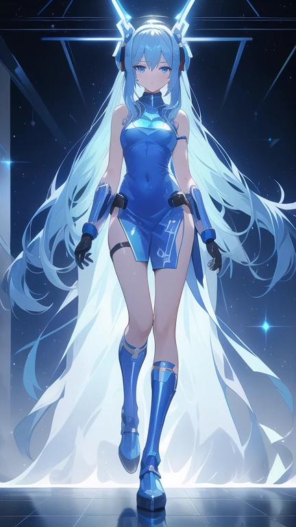 (high-res, vivid colors), blue bird alien, detailed feathers, sparkling eyes, alien landscape, vibrant colors, surreal atmosphere, glowing lights, otherworldly features, intricate patterns, dreamlike scenery, Arctic Frost Ranger: A suit featuring icy blue and frosty white hues, accented with snowflake patterns and frost crystals. This Ranger commands the power of ice and cold, with abilities such as creating blizzards, forming ice constructs for defense, and freezing enemies in their tracks.