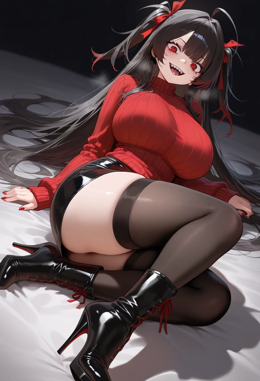 ((best quality)), ((bitch-d&#39;artwork)), (detailed), visage parfait, Hibana visege, princesse hibana, porn hub, hentai, big ass, huge tits, sexy, huge , fat, xxxl taille, maki, play boy outfit, A woman in her forties wearing high heels and a slave outfit