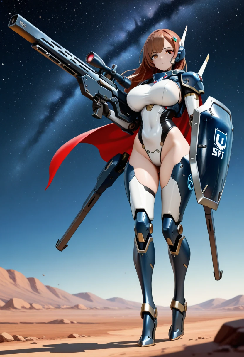 In the center of the ultra-wide-angle lens, the beautifully and ethereal mechanical centaur queen deploys her wings on the ionosphere to make a jump。The upper body of the Mechanical Centaur Empress is a sexy body with obvious feminine characteristics,The lower body is a mechanical part with a horse-like torso with streamlined sexy lines。Use Midjourney's advanced stroke tools and color palettes, as well as texture packs, model packs, texture tools,Concentration,Let the Mechanical Centaur Empress have harmonious moving lines,And the mechanical light wings of the mechanical Empress Satyr are plated with a unique space glow,The halo crown on the head of the mechanical centaur queen casts light casting neon,Let her be majestic,Add intricate textures and models to the Mechanical Centaur Empress, giving the real body soft and sexy lines and an authentic texture,Let the legs in the shape of horse legs be graceful and slender,Giving the Mechanical Centaur Empress a sexy and touching K-cup teardrop-shaped giant tit, the huge texture and real oil shine that exudes the restraints。With Midjourney's advanced brush tools and palettes and strokes, experiment with different models and materials to create a grand, epic look at your scene,Let the mechanical centaur queen be toned and elegant and ethereal,Clearly display the fallen enemy wreckage and the surface of the moon against the background of the starry sky。Use Midjourney's powerful tools,You can bring this magnificent and futuristic scene to life with incredible detail and beauty。 hdr,(真实感,Masterpiece quality,best qualtiy),,pureerosface_v1,ulzzang-6500-v1.1