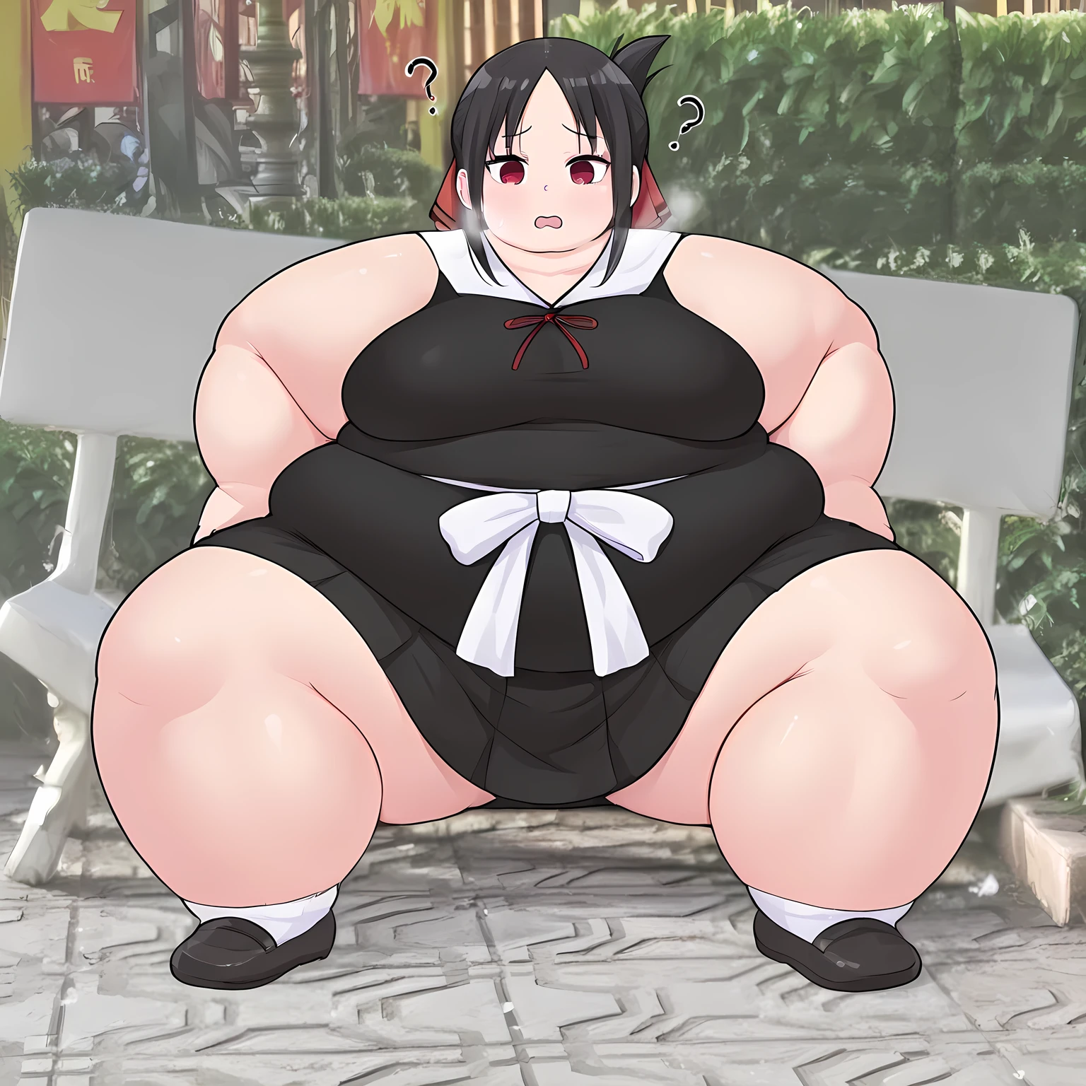 1 girl in, baby, , blushing, short hair, short black hair, short black dress,, in a restaurant, SMILE, gordo, very fat, Morbid obesity, extreme extreme obesity, immonile obese, obese, Extreme fat mass, cara obese, muslos very fats, swollen fat legs, detailed perfect hands, big fat belly very swollen, obese weight, still weight, ssbbw, ssbbw, motionless fat woman, obese weight, still weight, WeightChubby, PesoObeso, WeightImmobile,
