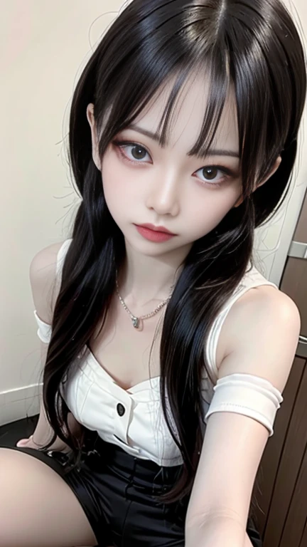 masterpiece: 1.2, highest quality,Detailed face,Detailed eyes,Beautiful and detailed collarbone, (((Sexy girl in underwear))),Medium breast,Narrow waist、slender,nsfw,cum shot Chest,