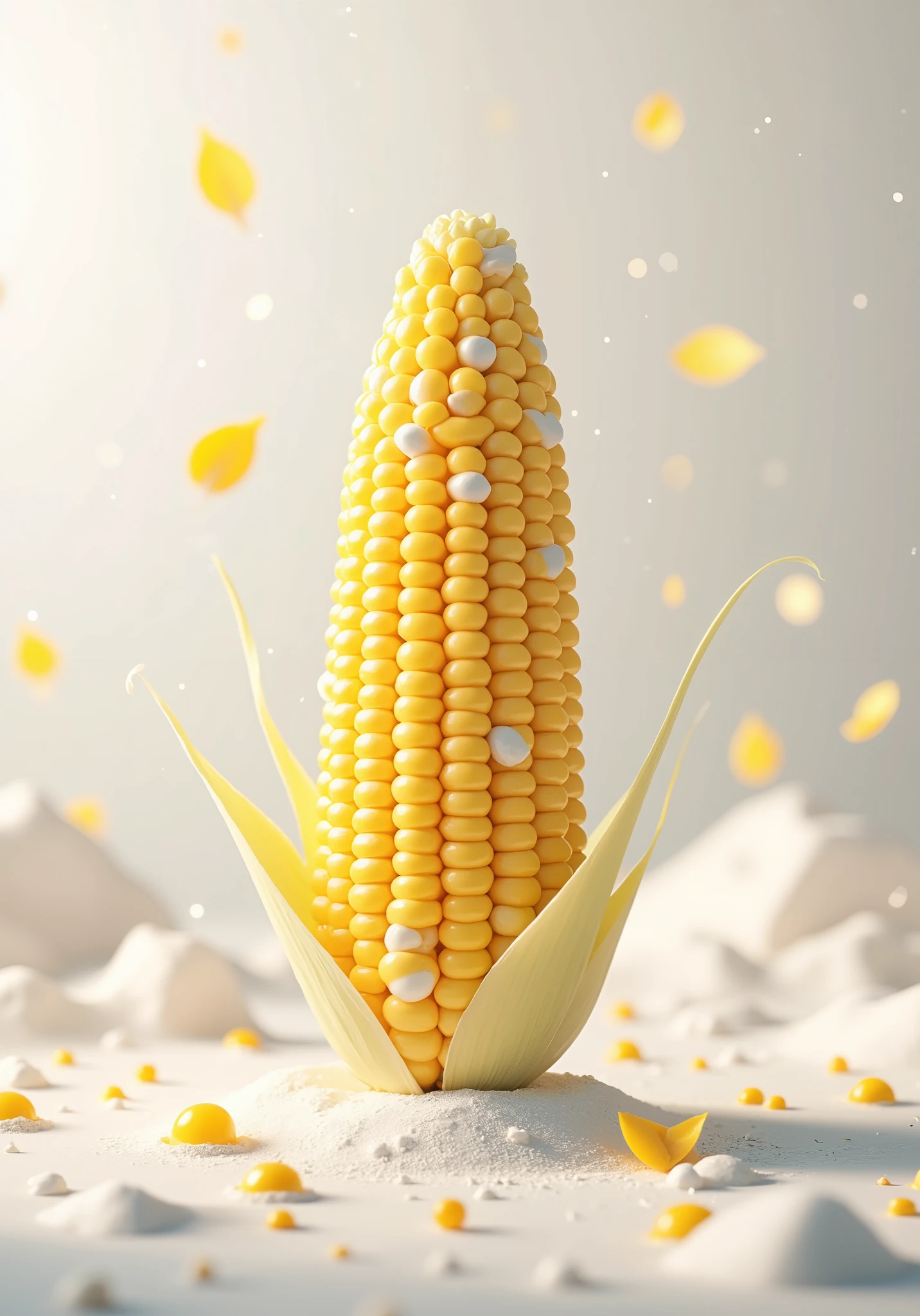 (((1Corn))), 4K quality ,professional finish for a plump body line,Superb Details,HDR,UHD,realistic,photorealistic,Background white