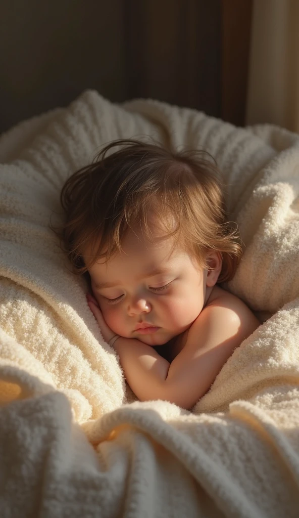 Beautiful happy baby sleeping