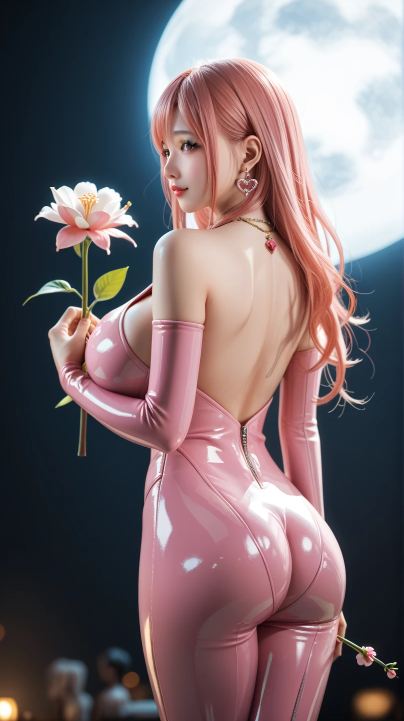 great masterpiece , high quality , Original photos of the highest quality , 8K , happy smile , laugh , outstanding beauty , elegant beauty , Cute face ,beautiful face , Clear skin without blemishes , 21 years old , girl , alone , female , So that you can see the whole body , So that the long legs are visible , White skin , glowing skin , Innocent beauty , 복부 근육 girl , bright pink hair , Light pink eyebrows , ponytail hair , best quality , Best details , moon , night , 2AM , flower garden , many flowers , rose , tulip , Lily , garden , In a sexy pose , very perverted , best shadow , studio lighting, photon mapping , clean and White skin , realistic , completely nude ,explicit nudity, Sexy naked , Commandogo , You should not wear bottoms , clean pussy ,hairless pussy ,Shamelessly showing off her pussy.... , intricate details , extremely realistic. , big bust , Greedy breasts , big nipples , clear nipples , pink areola , Sleek and sensuous body ,shy expression ,very erotic position , perfect beautiful proportions , perfect body balance , perfect body balance , Eighth Ratio , slim body , Smooth body lines , Fantastic body , Voluminous body , moist body , clear face , Clear lips , clear eyes , double eyelid
