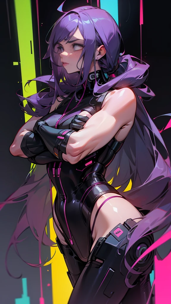 cyber punk、beautiful mature woman、meaty、Glamour、back view
