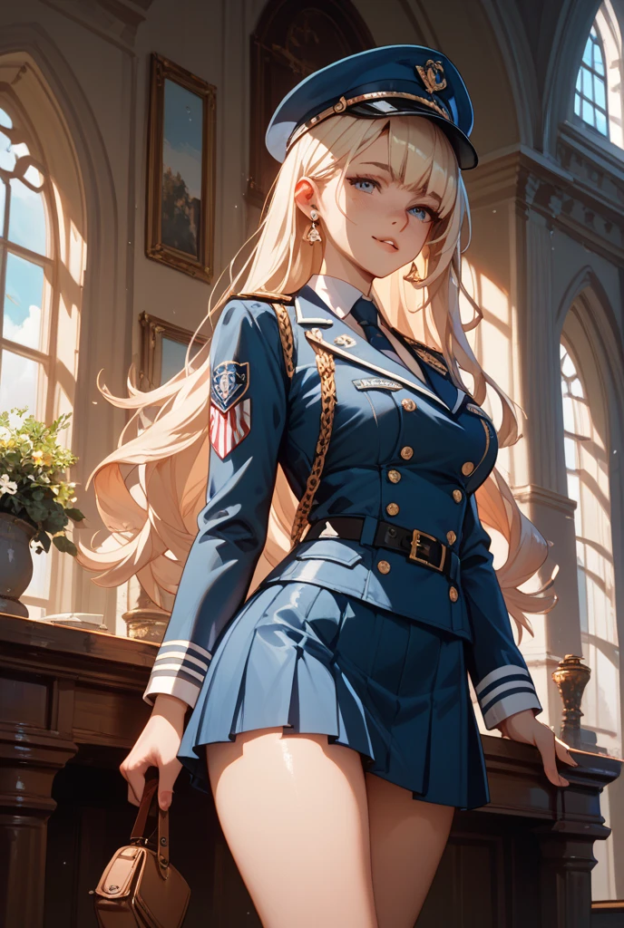 score_9, score_8_up, score_7_up, 1girl, sexy, female, confident, salute, soldier uniform, American flag background,Expressiveh, <lora:3m1lyc4rrXLP:0.5> 3m1lyc4rr, <lora:Navy_Sailor_Dress_SideCap_XL_v1-000020:1>