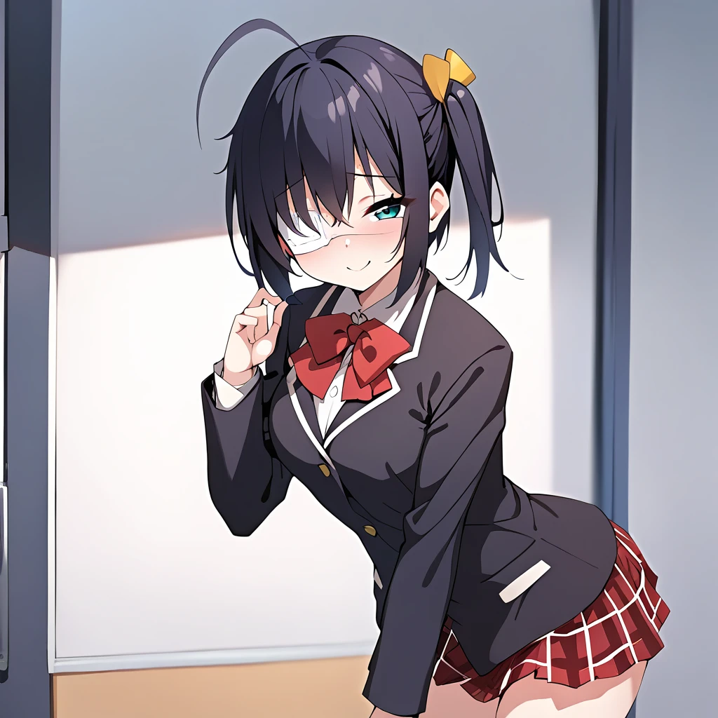 Black Hair Bob Girl、Girl with long brown hair、Blazer uniform、Skirt flip、Panties in full view、Standing posture、classroom、Shyness、Crying face、resistance