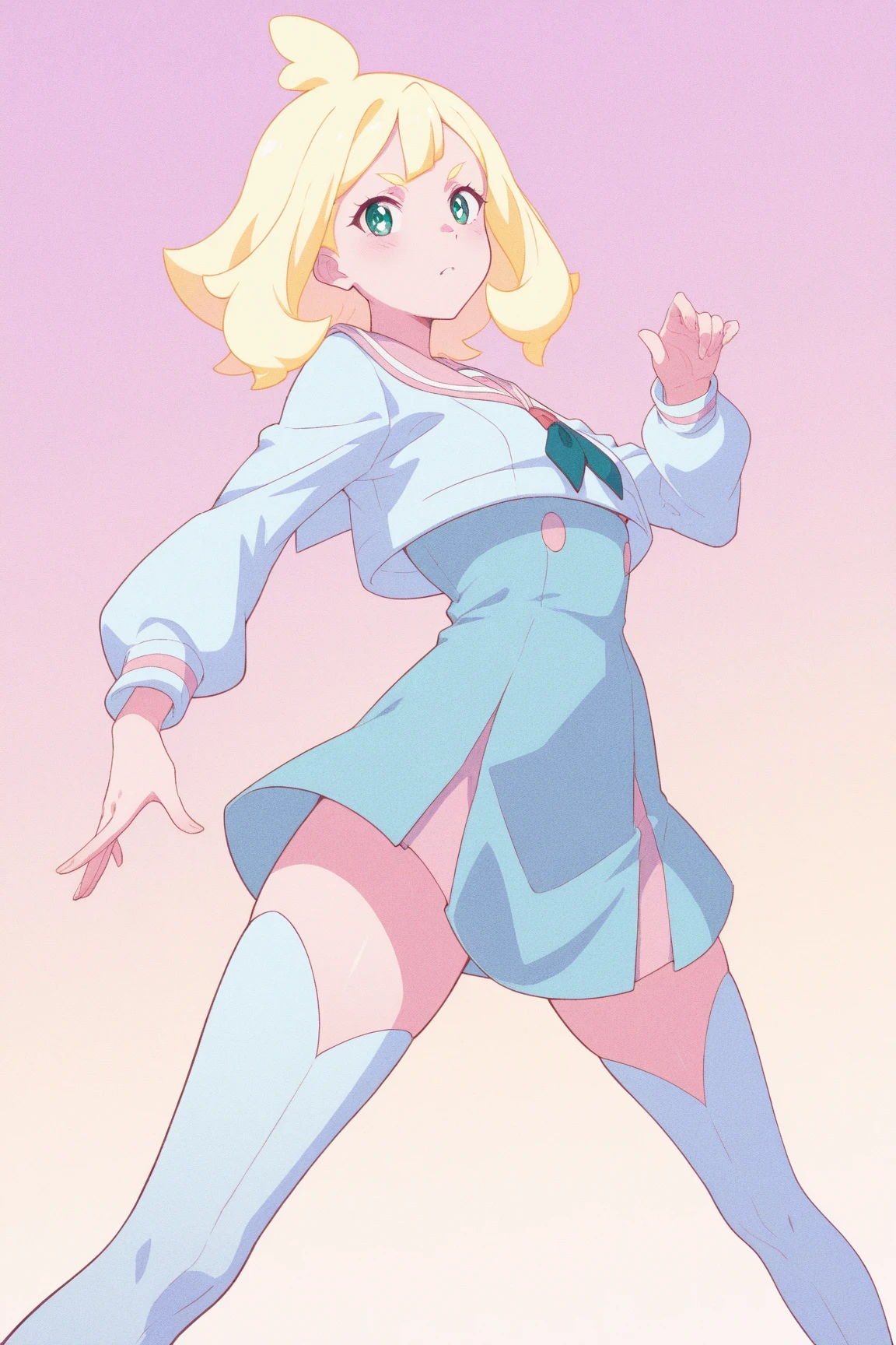 4k, high_quality, beautiful girl, blonde, marvel, upper_body, arms_up, armpits, cute_pose, accurate_face, Accurate_body,