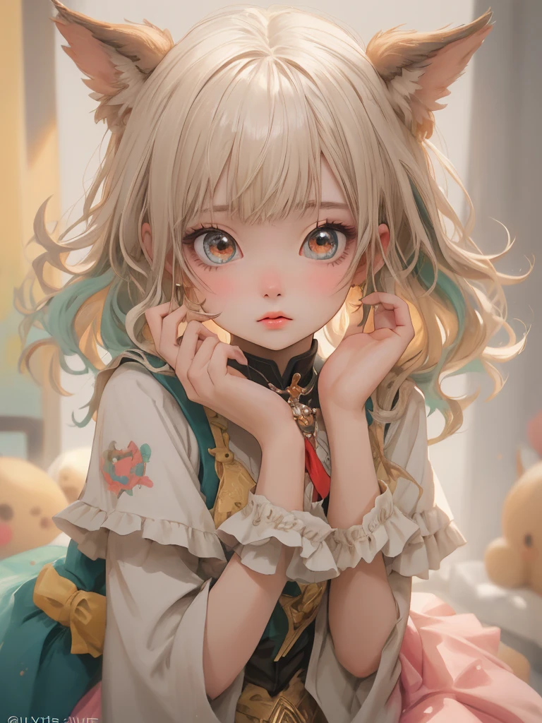 masterpiece, best quality, close-up,(1girl), tokyo mewmew , character in their casual clothes, detailed face, happy, face focus, big eyes, anime eyes