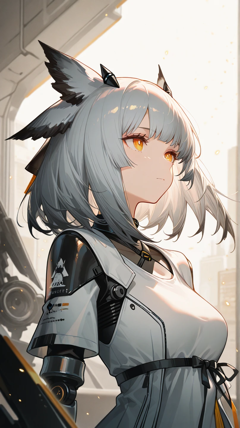 (((character is grayscale))), streamlined integrated pumps built into top, smaller waist, full squishy thighs, full wide hips, round full butt, smaller torso, more narrow torso, smaller stature and height (((Tight tactical bodysleeve under clothing))), (((wearing tight fitted shirt))), (((dark grey fur))), (((dark body))), (((no nudity))), solo, female, hair, fullbody view, (((detailed eyes))), silver reflective colored iris, city, golden hour, plants, (((by bebebebebe))), by buta99, by pgm300, by kishibe, by suurin 2, by sindoll, by secretly saucy, by ANUKI_ex, (((dark grey hair))), (((wavy hair))), (((dark grey fur))), (((no fur pattern))), (((all dark grey body))), (((dark grey body))), feline, cat, glasses, scifi cyberpunk techwear cargo pants with utility straps, tight bra with thin straps and underbust support that struggle to hold breasts that squish and barely fit with excess breast squishing out from cleavage and sides worn under jacket, bra zips in the middle, bra straps connecting to harness for support, techwear crop jacket with triangle decals, scifi devices and tactical gear, tech harness, utility focused clothing, fitted scifi tactical top, scifi tactical canister attached horizontally to her belt behind her with subtle tubes leading out from each side through her clothing and up to her breasts, (((dark grey eyes))), open mouth, facing camera, (((messy hair))), short hair, messy ponytail, with dark grey colored fur, full body covered in black fur, freckles on her thighs back and arms, no fluids, (((zzzz-cup size breasts))), (((very large swollen breasts that have difficulty fitting in clothing))), nipple silhouette from clothing, inverted nipples, puffy nipples, squishy nipples, squishy breasts, freckles on her thighs back and arms, overfilling swollen breasts, silver colored areoles and nipples