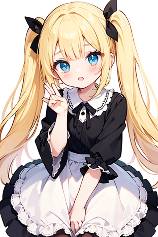 A girl, ta style, maid, butt, back to me, back to the camera, fat butt, white butt, beautiful butt, fat butt, beautiful butt, ass, kneeling position, hands on the ground, sticking out her butt, Buttocks, camel toe, pubic mound, mons pubis, blonde hair, long hair, twin tails, long twin tails, bangs, heterochromatic eyes, one pupil is purple, one pupil is gold, black stockings, stockings, flesh Legs, black lace panties, panties, briefs, lace, lace briefs, translucent briefs, blush, tenderness, smile, high quality, don't show excessive composition problems, masterwork, skin Fair, smooth skin, clear pupils, high-definition picture quality, perfect composition , fine characterization, extreme details, coordination of light and shadow, precise body proportions, (correct proportions of facial features), (exquisitely sculpted face), epic works, 8K, (Masterpiece), (High Quality), (Super Detailed), ((Illustration))