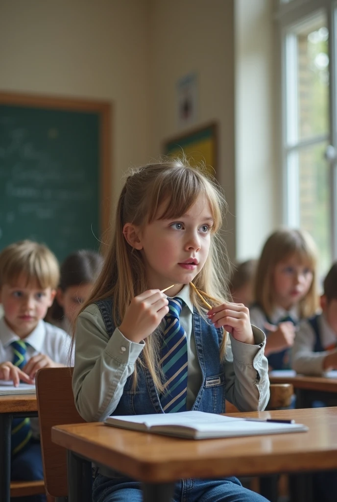 Developing cultural and intellectual skills, education according to the curricula prescribed for students , receiving information in the classroom, a close-up picture of a  swedish student wearing a yellow  traditional uniform sitting on a school desk, performing school assignments