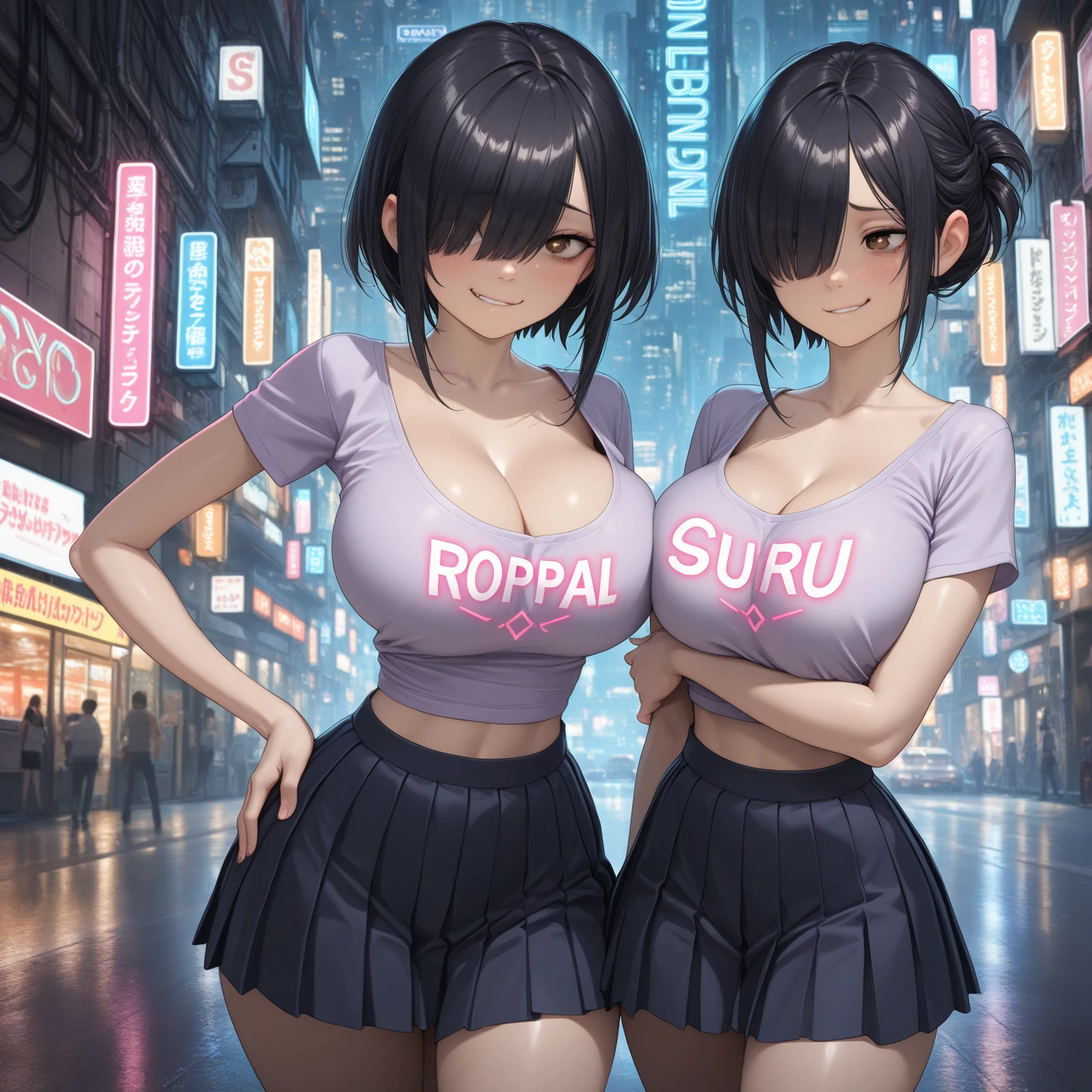 1girl, brown hair, grey eyes, short hair, breasts, (elf:0.91), dress, upper body, (night street:1.21), <lora:NoBra:1> no_bra, covered_nipples, (masterpiece, best quality:1.21)
